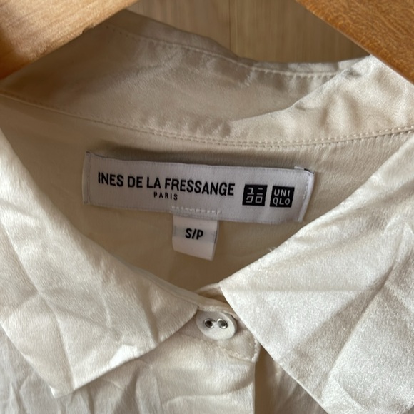 Uniqlo x Ines de la Fressange silk shirt size small ivory - Picture 2 of 4